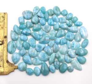 Lote de cabujones de larimar natural, gemas sueltas lisas, formas variadas, larimar de calidad A, cabujón de larimar 100% natural. - Product Image 1