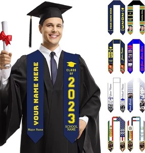 Écharpe et Froncée de Remise de Diplôme Classe de 2026 avec Nom Personnalisé 100% Polyester Accessoires Scolaires Unisexe Adulte - Product Image 3
