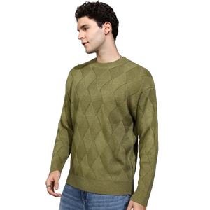 Jersey de invierno de manga larga para hombre con logotipo personalizado, suéter de punto con cuello redondo, ropa con patrón sólido, prendas de punto de invierno - Product Image 1