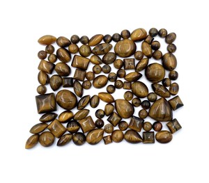 Lote de Gemas Sueltas de Ojo de Tigre Natural en Forma Mixta, Cabujón de 5-11 mm, Certificado IGI para la Elaboración de Joyería Artesanal - Product Image 2