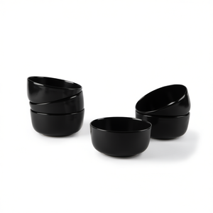 Set di 6 Ciotole in Ceramica Nera Stile Nordico, Design Moderno per Uso Quotidiano - Product Image 3
