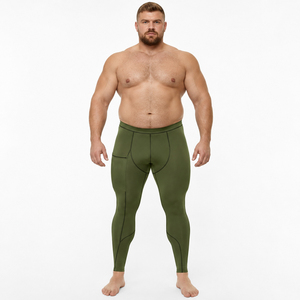 Plus Size Fitness Leggings <b>Men</b> Gym Workout Yoga Pants Breathable Side Pockets Workout Legging <b>Men's</b> High Waist <b>Compression</b> <b>Tight</b> - Product Image 1