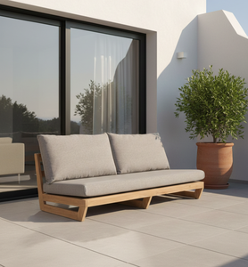 Canapé d'extérieur moderne Mora 2 places, tissu résistant aux intempéries de qualité supérieure, causeuse contemporaine pour patio et jardin - Product Image 5