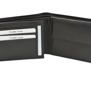 BVB Men's Genuine Leather Trifold <b>Wallet</b> with Embossed Logo <b>RFID</b> Protection Short Fold Design Daily Use - Product Image 4