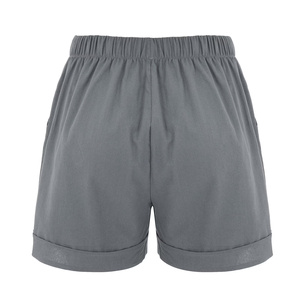 Pantalones Cortos de Playa de Pierna Ancha para Mujer, Tejidos en Poliéster/Algodón, Ligeros (120g), de Cintura Alta, Color Liso, Ajuste Holgado y Elástico - ¡Gran Oferta! - Product Image 6