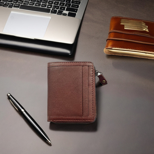 VAND Hombres Premium Secure Zip <span class=keywords><strong>Wallet</strong></span> Cabra Nappa Cuero con forro de algodón corto Cierre de pliegue Negro Marrón Tan Azul Otros colores - Product Image 4