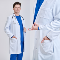 Blouse de laboratoire moderne en toile personnalisable avec logo, pour médecins, pharmaciens, dentistes, hommes/femmes/unisexe, hôpital