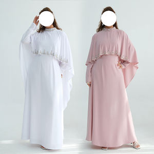 Vente en gros Nouvelle Abaya Ramadan Aïd Dubaï en Viscose Ornée de Luxe, Robe Longue Cape, Capelette Arabe, Robe de Mariage, Robe Musulmane pour Femme - Product Image 1