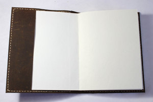 Vintage Handmade Recycled Cotton Paper Tree Of Life Embossed Cover Refillable <b>Machine</b> Stitch Leather Journal - Product Image 3