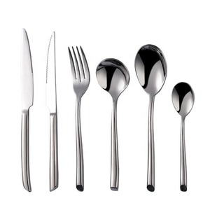 Ensemble de couverts de luxe 24 pièces en acier miroir doré, design moderne, compatible lave-vaisselle, avec support magnétique - Product Image 5