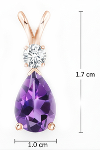Collier pendentif goutte d'eau en argent 925 de luxe avec chaîne à maillons - Plaqué or rose pour un usage quotidien au bureau - Product Image 3