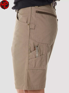 Shorts cargo décontractés pour hommes, 100% coton toile, logo personnalisé imprimé, pantalon court pour l'extérieur, short de travail - Product Image 4