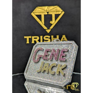 จี้ชื่อ GENE JACK แบบสั่งทำพิเศษ ประดับเพชร VVS  เพาะเลี้ยงในห้องปฏิบัติการ สไตล์ฮิปฮอป เงินแท้ 925 ของขวัญเครื่องประดับ รับรองโดย GIA - Product Image 3