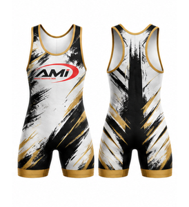 Custom Made Heat-Transfer Printed Men's Adult <b>Wrestling</b> <b>Singlet</b> (Spandex/Polyester) - Product Image 4