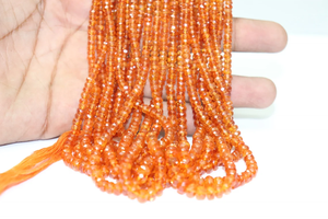 AAA Spessartite Garnet Faceted Rondelle Beads 3.5-5.5 mm 17 Inches Natural Gemstone for Jewelry Making - Product Image 3
