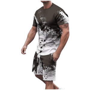 Conjunto Deportivo de Verano Ecológico al por Mayor, Estilo Vintage, con Logotipo Personalizado, Camiseta de Manga Corta y Pantalones Cortos, Traje de Dos Piezas para Hombre - Product Image 6