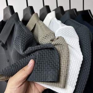 Camiseta Polo de Seda de Hielo para Hombre, Manga Corta, Elástica, Transpirable, Informal, de Verano, Color Sólido - Product Image 3