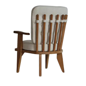 Sillón de Salón de Madera Maciza con Cojines Tapizados Suaves y Estructura Resistente para Sala de Estar, Vestíbulo de Hotel, Interior - Product Image 5