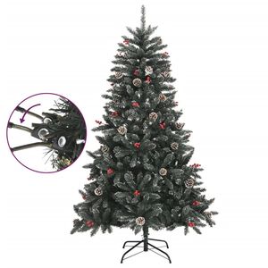 47.2\" Green PVC Artificial <b>Christmas</b> <b>Tree</b> with <b>Stand</b> Festive Holiday Decorations - Product Image 3