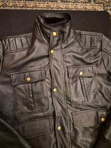 Veste en cuir véritable marron pour homme CHAMP KING avec doublure en fausse fourrure, col rabattable, fermeture éclair - Product Image 1