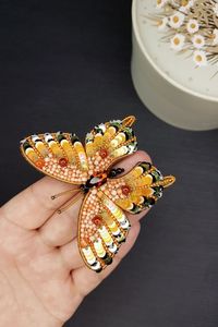 MD HANDICRAFTS Decorative Embroidery Beaded Brooch <b>Pin</b> with Customizable Design for Women & Children's Wedding Party Outfit - Product Image 6