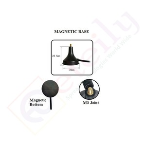 Antenne GSM magnétique à ressort 433 MHz 3dBi de haute qualité avec câble RG174 (3 m) + connecteur mâle modèle ET-4333M-1L3-SMS-S3 - Product Image 3