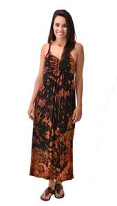 Robe maxi bohème peinte à la main, tie-dye, en rayonne et élasthanne, idéale pour les festivals - Product Image 4