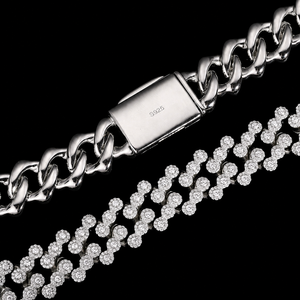 Hip Hop Style 925 Sterling <b>Silver</b> <b>Necklace</b> Ethnic <b>Silver</b> Plated <b>Man</b> and Women Moissanite Diamond Fine Hand Made Classic Jewelry - Product Image 4