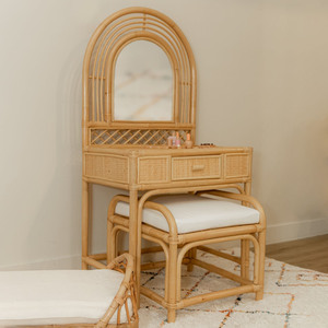 Girl bedroom <b>vanity</b> table kid size rattan <b>vanities</b> wholesale supply decorative make up tables - Product Image 2