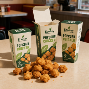 Caja para Alitas de Pollo Frito Desechable, Biodegradable y Ecológica con Logotipo Personalizado, Embalaje a Prueba de Aceite para Comida Rápida para Llevar - Product Image 1