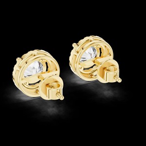 Boucles d'oreilles clous en moissanite, clous halo ronds, boucles d'oreilles alternatives en argent sterling, bijoux minimalistes délicats, cadeau pour lui - Product Image 3