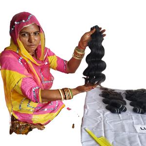 ผมมนุษย์บริสุทธิ์ผมบริสุทธิ์แบบไม่ผ่านกระบวนการผมช่อผมดิบแบบ100% สองชั้นสีธรรมชาติ - Product Image 1