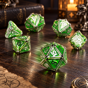 Ensemble de dés polyédriques de luxe en alliage de zinc, électroplaqués, 7 pièces, pour jeux de table, cadeau pour adultes - Product Image 2