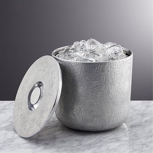 Modern Silver Textured Ice <b>Bucket</b> Luxury Stainless Steel Champagne Cooler Wine Chiller with Cover for Hotel Bar Barware Supply - Product Image 1