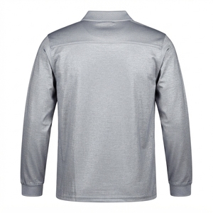 Polo clásico de manga larga con media cremallera para hombre, cómodo para el día a día, a la moda, con cremallera frontal - Product Image 2