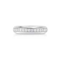 Bague de mariage unisexe en or 14K 18K, entièrement pavée de diamants de laboratoire taille eternity, micro-pavé, empilable, 0,75 ct, clarté VS+, plaqué rhodium