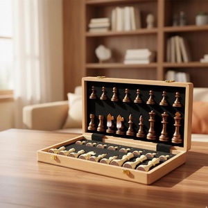 ILAHI's Eco-Friendly Rustic Polished Rectangle <b>Chess</b> <b>Board</b> Game 100% Handmade Pure Wood Animal/Love Style Customized Size <b>Chess</b> - Product Image 4