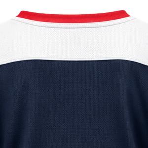 Camiseta de Hockey sobre Hielo para Mujer, Estilo Equipo Azul Marino y Rojo, Transpirable, Deportiva, Manga Larga, Uniforme de Alto Rendimiento - Product Image 6