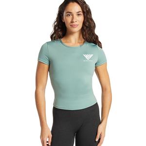 Camiseta Deportiva de Manga Corta con Logotipo Personalizado para Gimnasio, Entrenamiento, Correr, Ecológica, de Secado Rápido, con Patrón Sólido, para Verano - Product Image 1