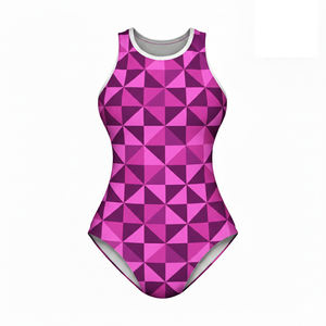 Traje de Baño Enterizo de Talla Grande de Venta Caliente al por Mayor, Corte Alto, 100% Poliéster, Secado Rápido, Impermeable, con Estampado Frontal - Product Image 5