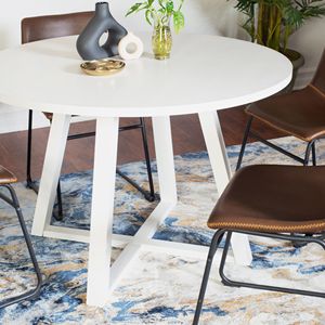 Set da Pranzo Rotondo Varna 5 Pezzi, Elegante Tavolo a Cavalletto con 4 Sedie per Sala da Pranzo - Product Image 4