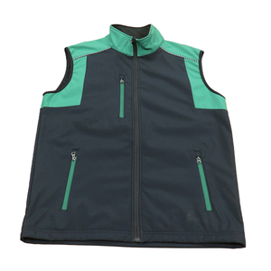Blouson bomber pour homme en toile polyester/nylon avec empiècements en polaire, noir et vert, col zippé, coupe-vent, décontracté, hiver - Product Image 3