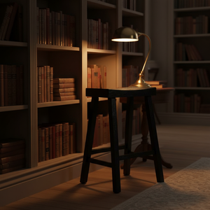 Tabouret de bar haut en bois d'hévéa massif, rond, moderne, minimaliste, mobilier de maison durable et léger - Product Image 3