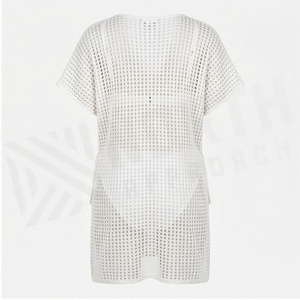 เสื้อทูนิคถักไหมพรมคอวีสีขาวสำหรับผู้หญิง ยี่ห้อ NORTH APPROACH ผ้าฝ้ายระบายอากาศได้ดี เหมาะสำหรับใส่ไปชายหาด ทรงปกติ - Product Image 2
