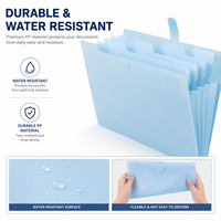 Carpeta de Archivo Expandible de PP con Logotipo Personalizado, Tamaño Carta A4, 5 Bolsillos, Organizador de Documentos Impermeable Tipo Acordeón con Botón a Presión