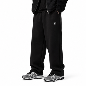 Men's Heavyweight Fleece Cargo Pants Jogger Pants Men Wide Leg Casual Track <b>Trousers</b> with Pocket Custom Logo Acid Washed Pants - Product Image 3