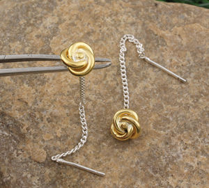 Pendientes de Cadena con Flores de Plata de Ley 925, Pendientes Largos con Borlas Plateadas, Pendientes Colgantes Florales, Joyería de Lujo para Mujer para Bodas - Product Image 3