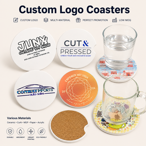 Posavasos con Logotipo Personalizado al por Mayor, Fabricante OEM, Posavasos Promocionales de Corcho, Cerámica, MDF, Papel y Acrílico, MOQ Bajo - Product Image 1