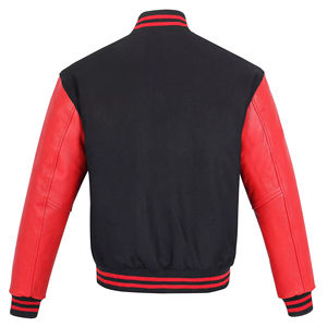 Veste d'hiver pour homme en laine de haute qualité avec manches en cuir, sur mesure, brodée, coupe courte, style Letterman, 2025 - Product Image 2