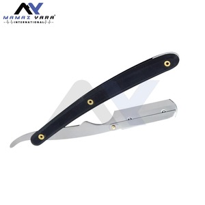 Navaja de Afeitar Profesional para Barbería, con Bloqueo Giratorio, de Acero Inoxidable, de Una Sola Hoja, para Afeitar la Cara, Duradera, Negra y Plateada, con Mango de Plástico - Product Image 5